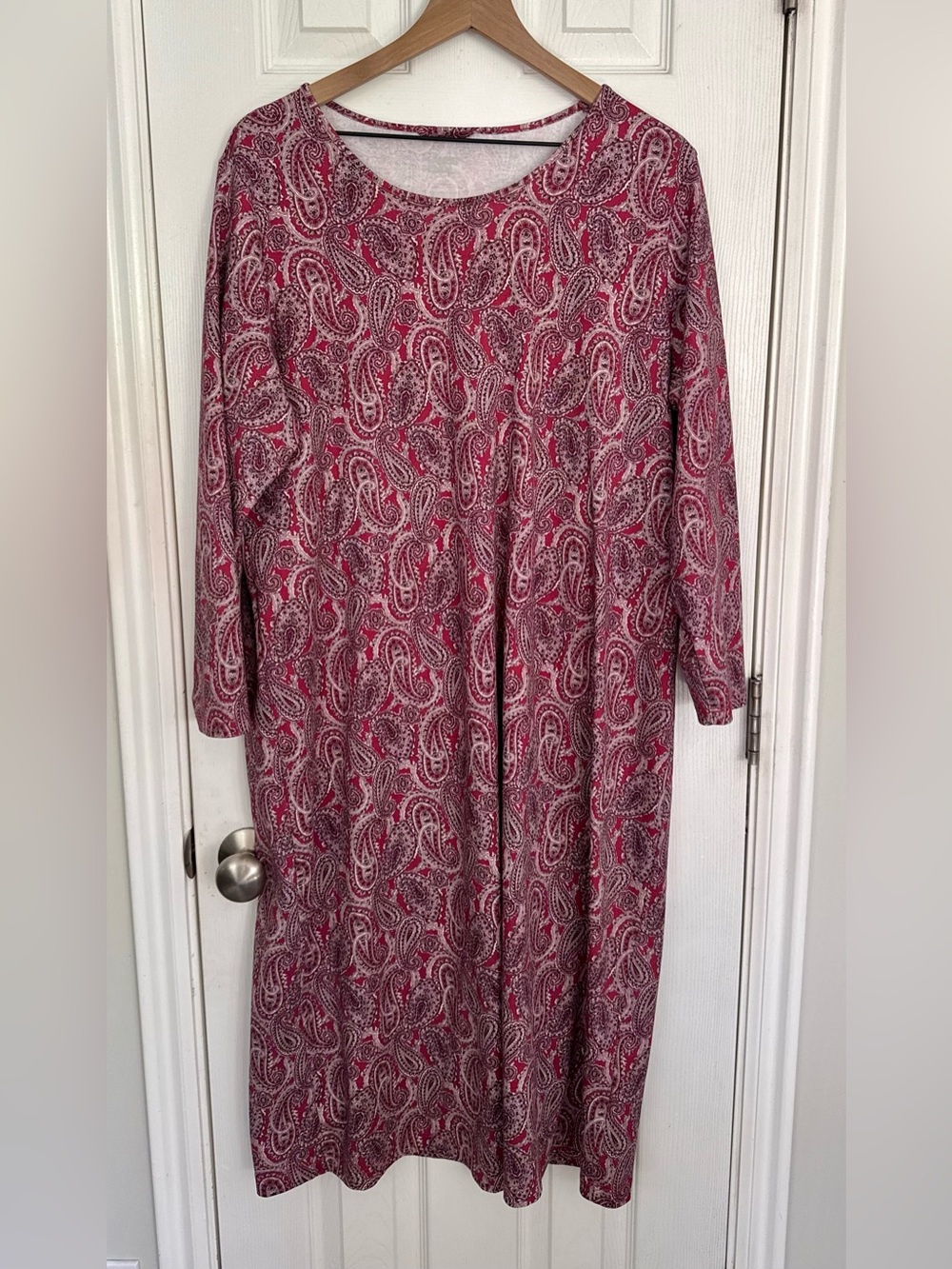 Lands’ End Women’s Cotton Knit Dress Bundle Plus Size 2X Paisley Floral Casual - Picture 2 of 10